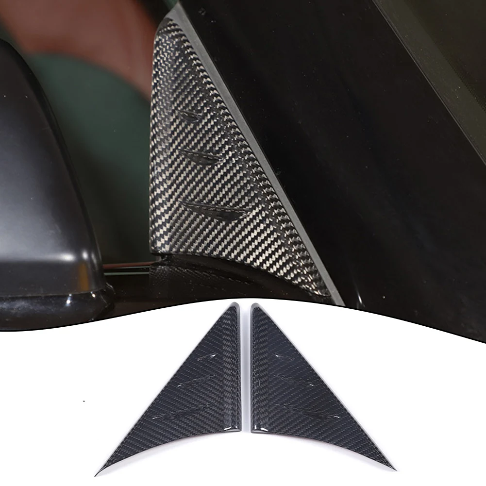 

Practical Triangle Cover View Mirror Black Carbon Fiber Easy To Install Fitment For Supra 19-22 Mirror Real Rear View