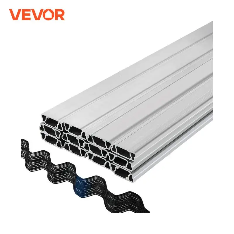 VEVOR 10/20/30/40/50pcs Greenhouse Swinging Aluminum Wire Latch Channel 6.56ft Spring Lock Wiggle Wire and Lock Channel w/Screws