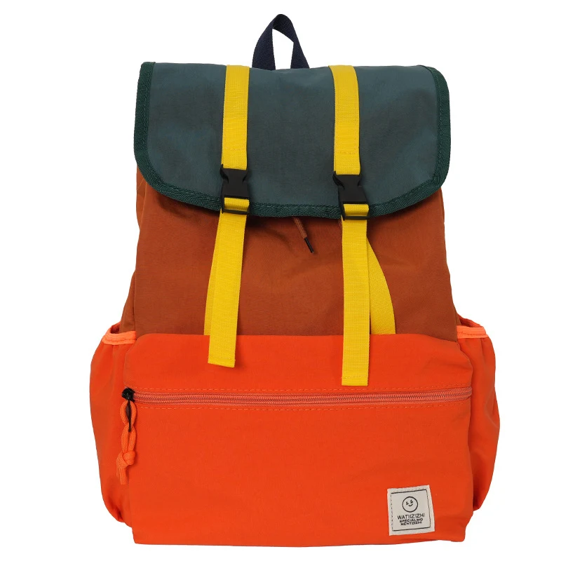 

2026Dopamine color-blocking high-style women's backpack for outdoor hiking, large-capacity lightweight casual travel bag