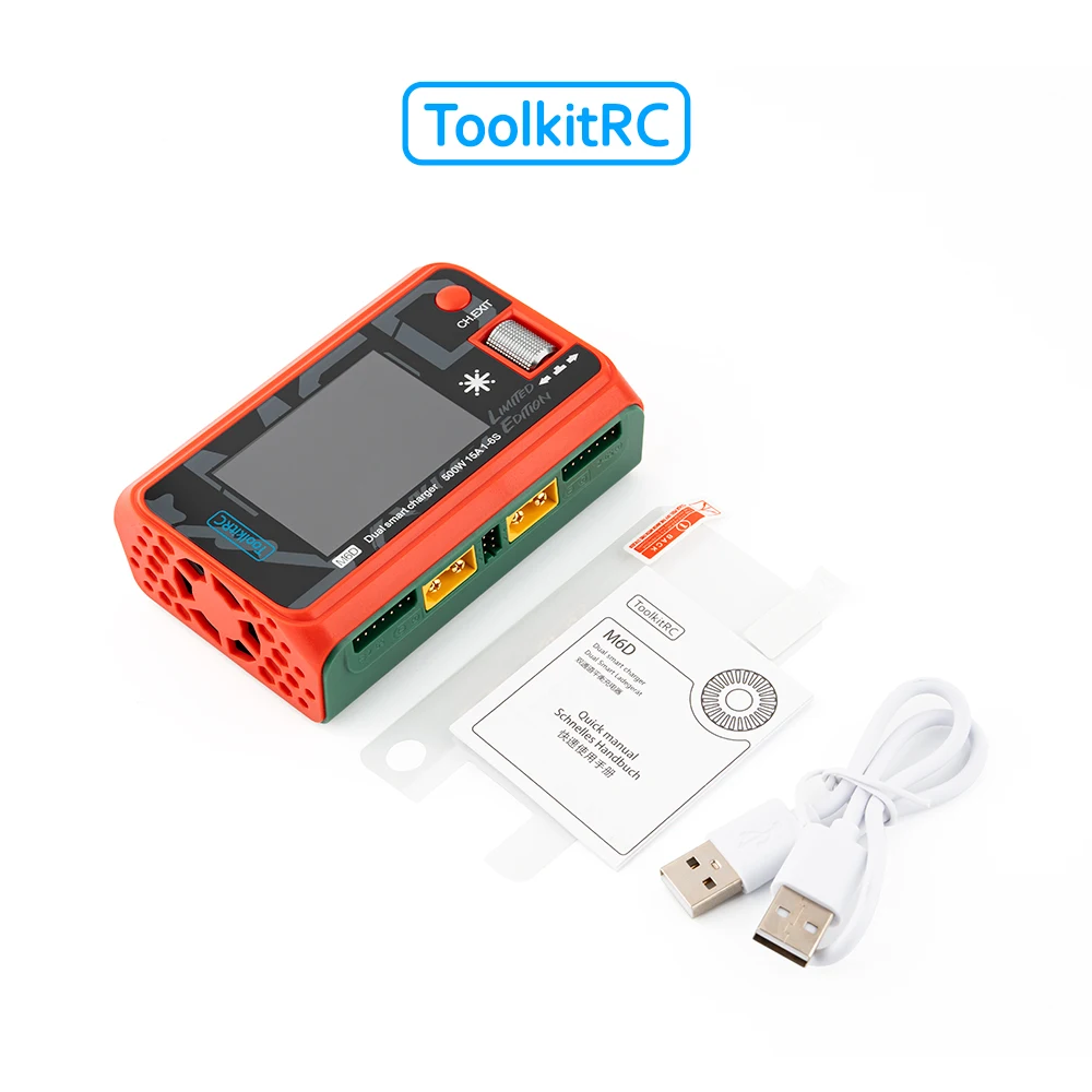

500W Original ToolkitRC M6D 15A DC Dual Channel MINI Smart Charger Discharger For 1-6S Lipo Battery FPV Model Spare Parts