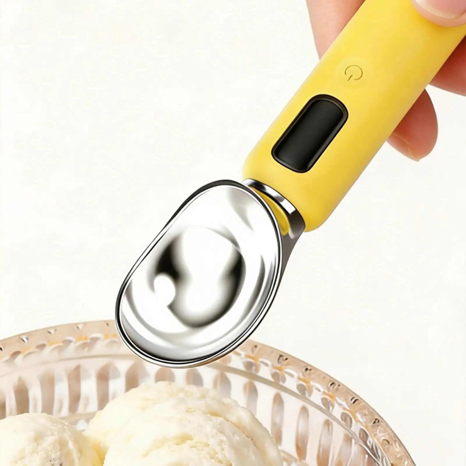 Ice Cream Scoop Heated 3-Speed Rechargeable Ergonomic LED Display Hard Ice Cream Scooper For Cheese Watermelon Fruit Bal