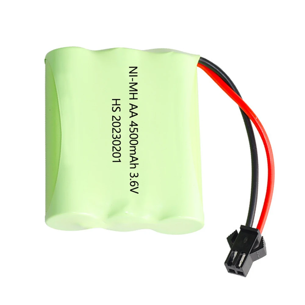 NI-MH 3.6V 4500mAh Rechargeable Battery with SM/JST/EL-2P PLUG 3.6 v nimh battery recargables AA size for rc car toy boat model