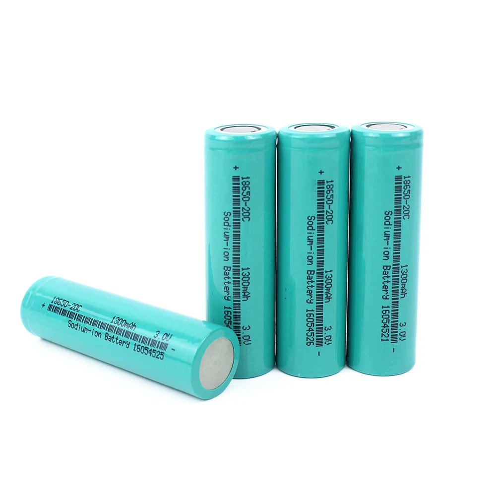 18650 Sodium Battery 3V 1300mAh SIB Rechargeable Batteries 20C High Rate NA-ion Cell 2000+Cycles For DIY 12V 24V 48V