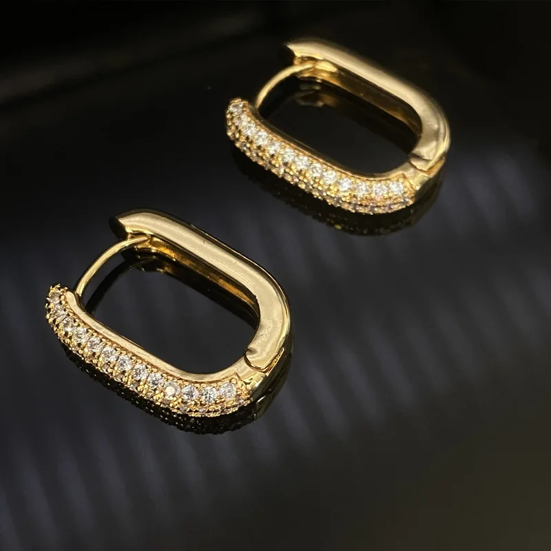 

French U-shaped ear buckle earrings women's high-end temperament simple earrings earrings