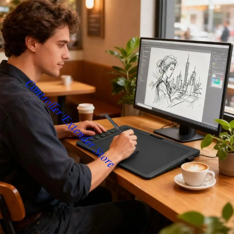 

N84B Portable Digital Art Tablets Compatible 8 Programmable Hotkeys Pen