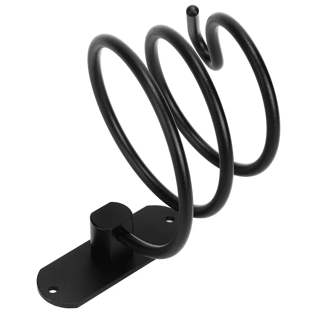 Aluminium-Haartrocknerhalter Spiraldesign Schwarz Haarwerkzeug-Organizer Platzsparende Schwenkbare Aufbewahrung Haartrockner-Aufhängeständer