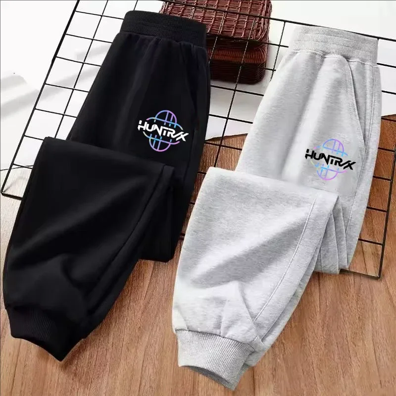 

Korean trendy Kpop Devil Hunter print Harajuku street style unisex outdoor jogging running pants adult men's casual long pants