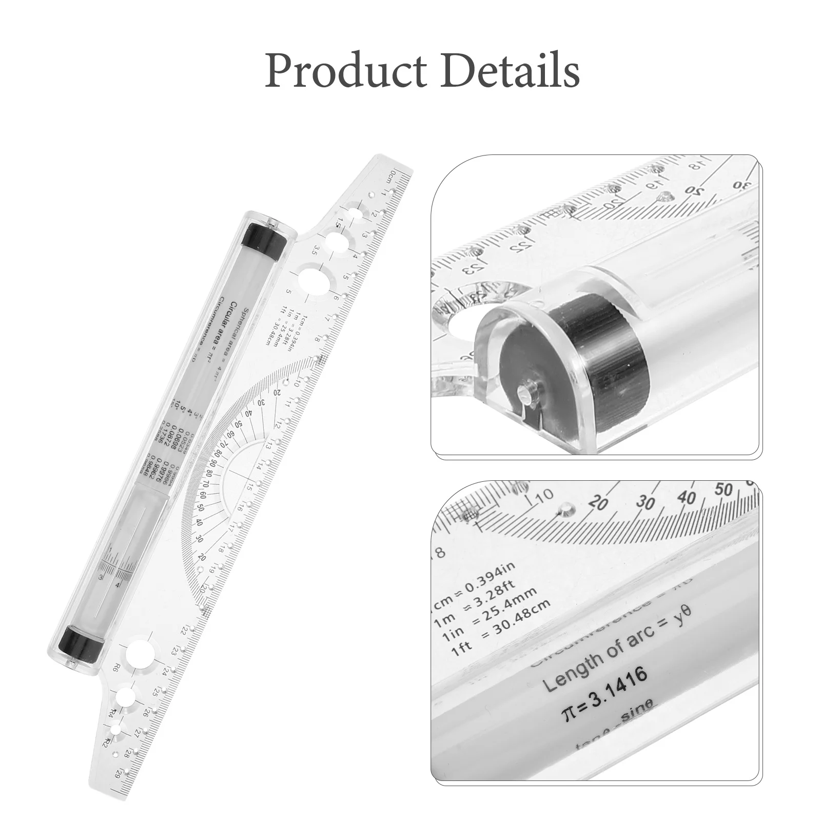 مسطرة متوازية لقياس الزوايا، مسطرة أسطوانة رسم متعددة الأغراض، أداة قياس محمولة لدوائر الرسوم البيانية