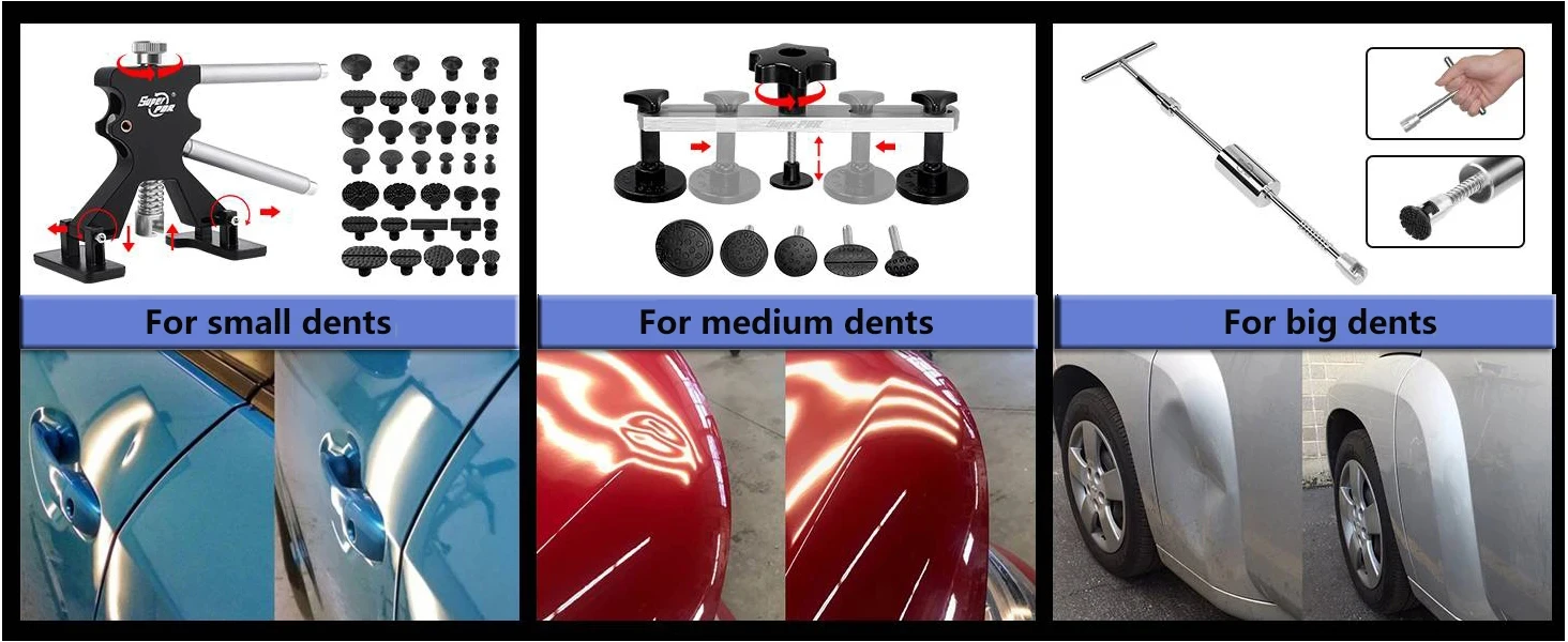 Super PDR Kit Dent Removal Tool Car Dent Repair Tools Kit Car Dent Repair Paintless Dent Removal Tools Repair Dent Car Dent Pull