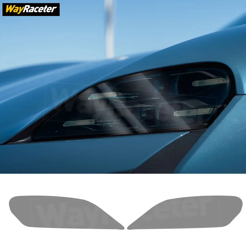 

Car Headlight Protective Film Transparent Smoked Black TPU Sticker For Porsche Taycan Turbo S Facelift 2024 2025 Accessories