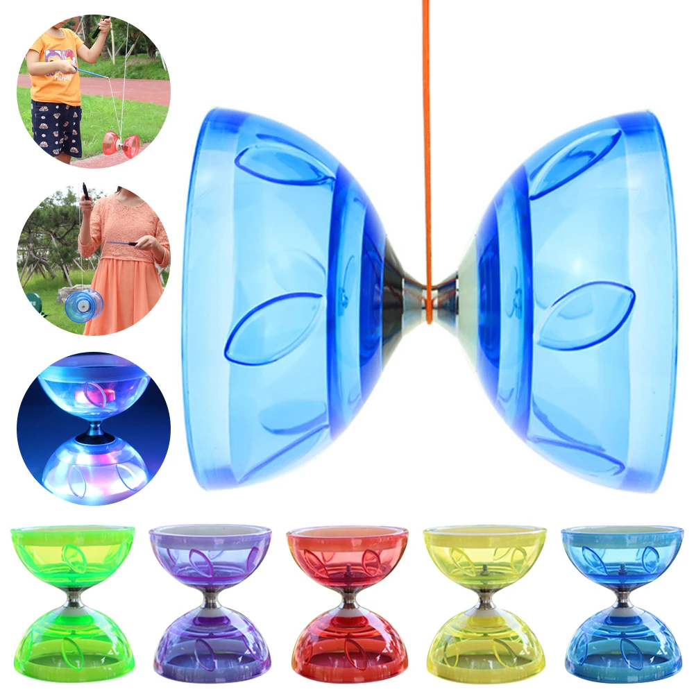 Sensory Training Equipment Leather Chinese Diabolo Bowl Shape Soft Diabolo Toy Luminous style Thicken Chinese Yo-yo Outdoor