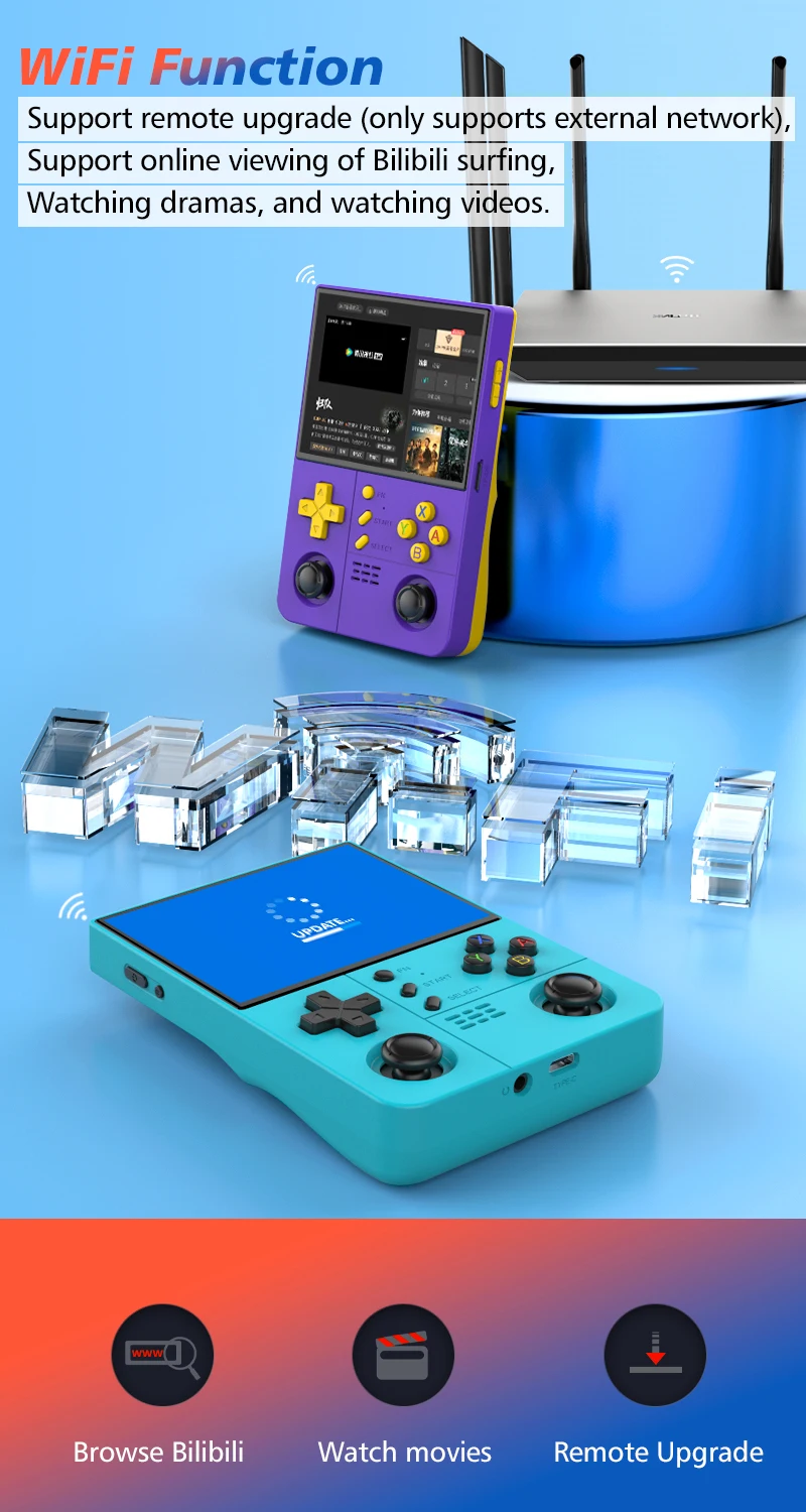 FUNKIDDY Retro Handheld Game Console 4.2 4000mAh Wi-Fi 20000+ Games