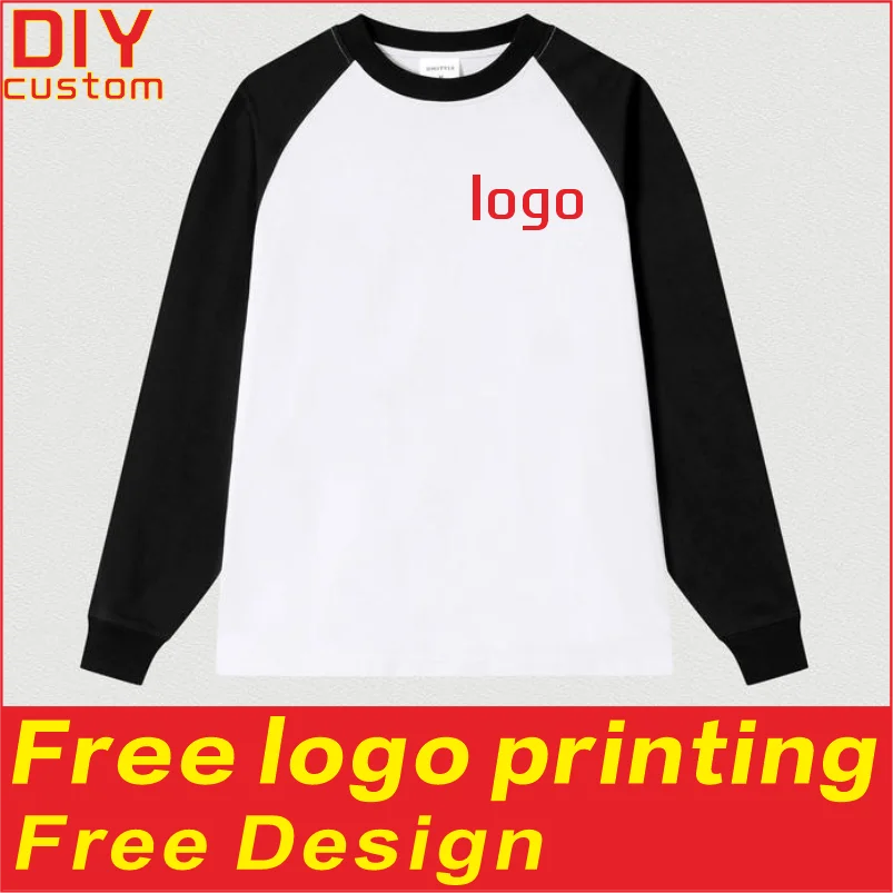 

100% cotton color blocked men's and women's pullover hoodie, long sleeved T-shirt, round neck hoodie, printed logo embroidery