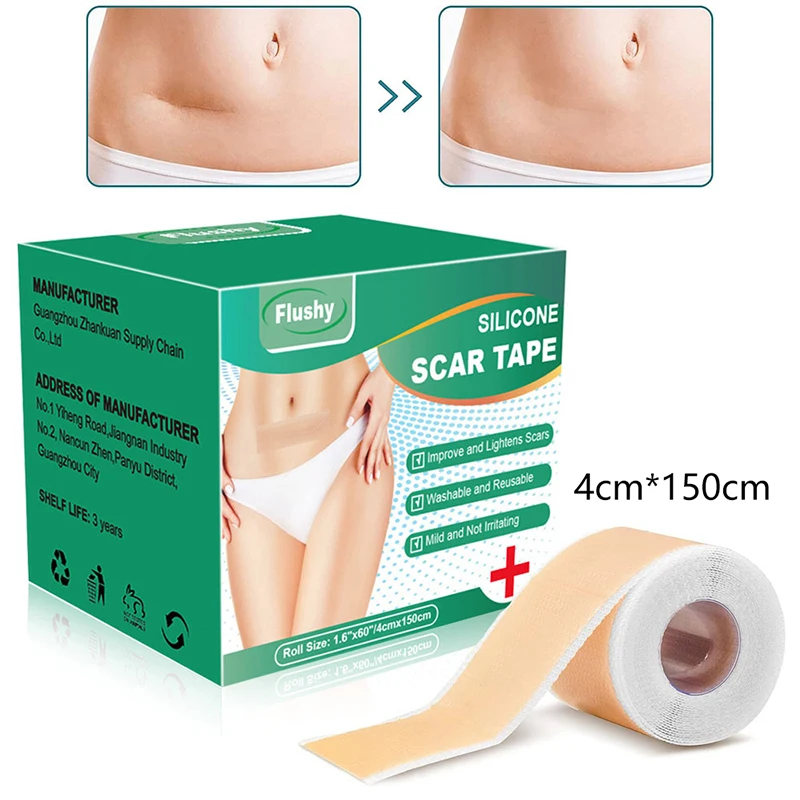 【B】Professional Silicone Scar Sheets Reusable Silicone Scar Strips Type For Keloid C-Section Surgery Burn
