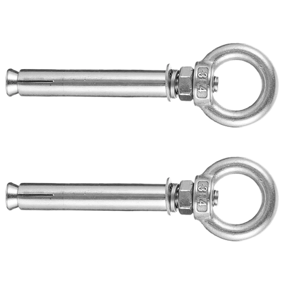 

2Pcs M6x50mm Stainless Steel Expansion Bolts Wall Mounting Screws Concrete Cement Anchors Shielded Closed Hook for Home