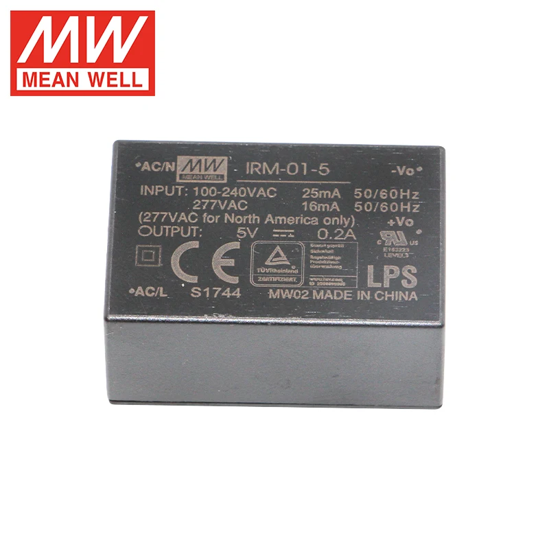 Meanwell IRM 5V Power Supply Open FrameType Single Output AC-DC PCB-Mount Green Power Module Switching Power Supply IRM-20-5