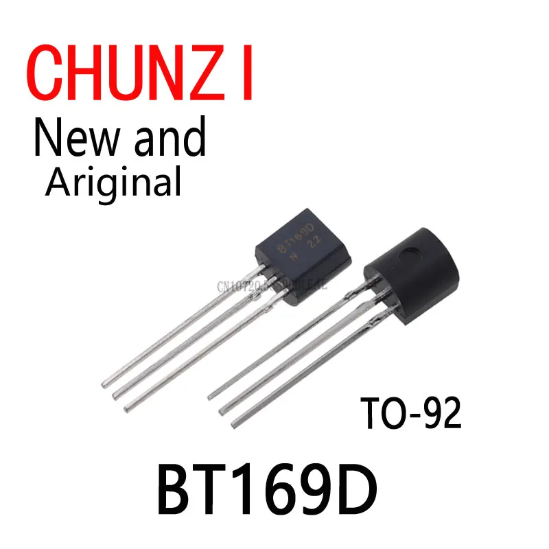 100pcs New And Original BT169 Triacs Thyristor SCR 400V 9A 3-Pin SPT TO-92 BT169D