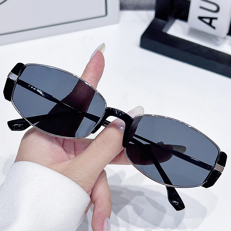 Personalized UV Resistant Outdoor Sunglasses Fashionable Irregular Modern Retro Sunglasses Narrow Frame Cat Eye Sunglasses