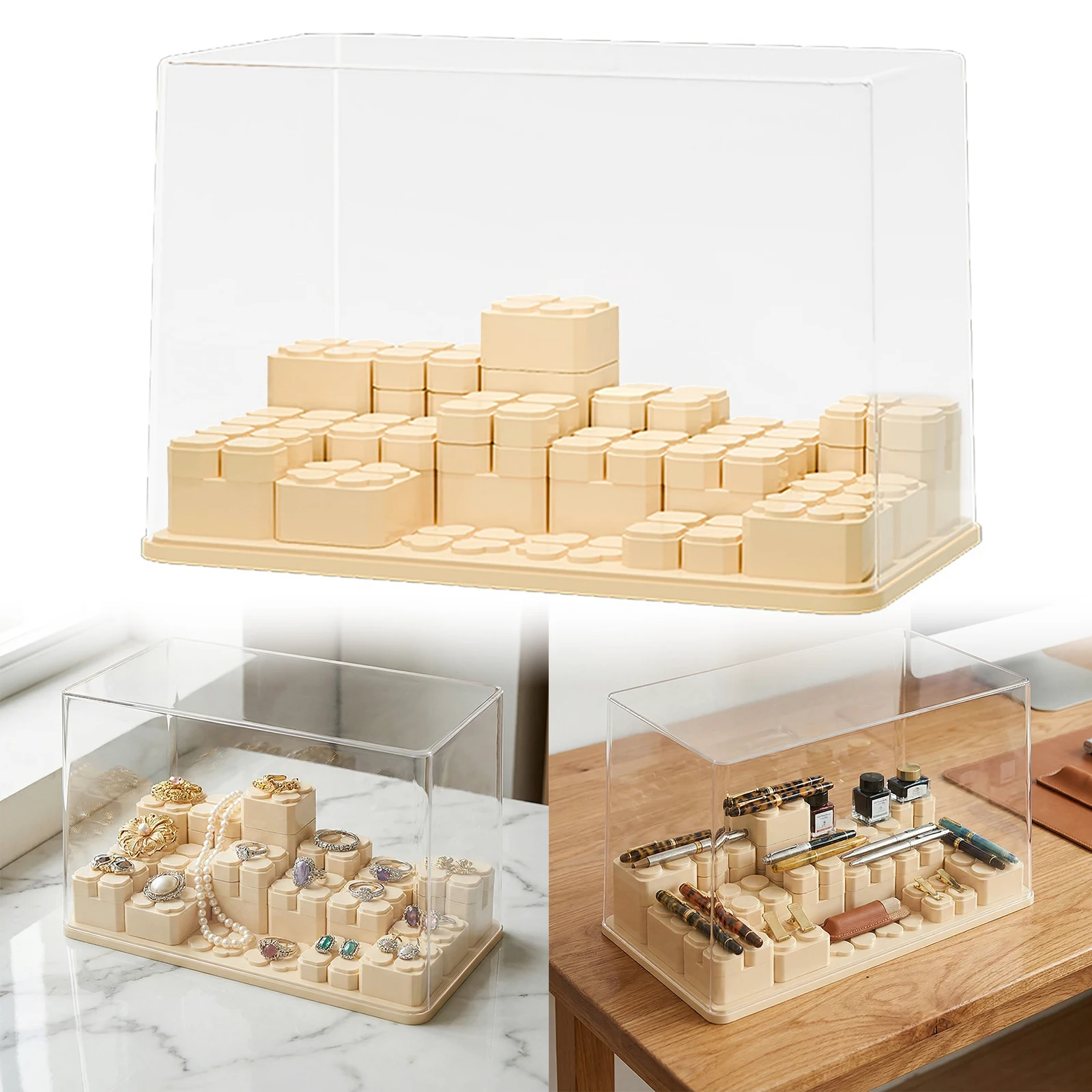 

Витрина для коллекционных предметов и фигурок без установки, прозрачная, большой вместимости, штабелируемая, с подвижными блоками