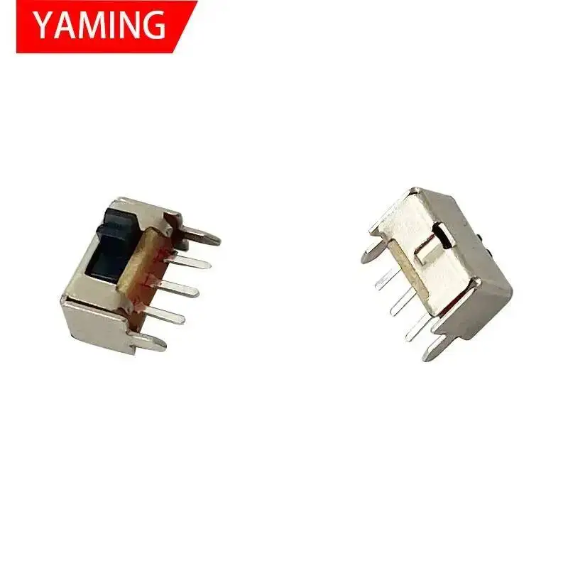 50pcs Two Positions 3 Pins Tact Toggle Switch Black Side Single Pole Double Throw SPST SK12D07
