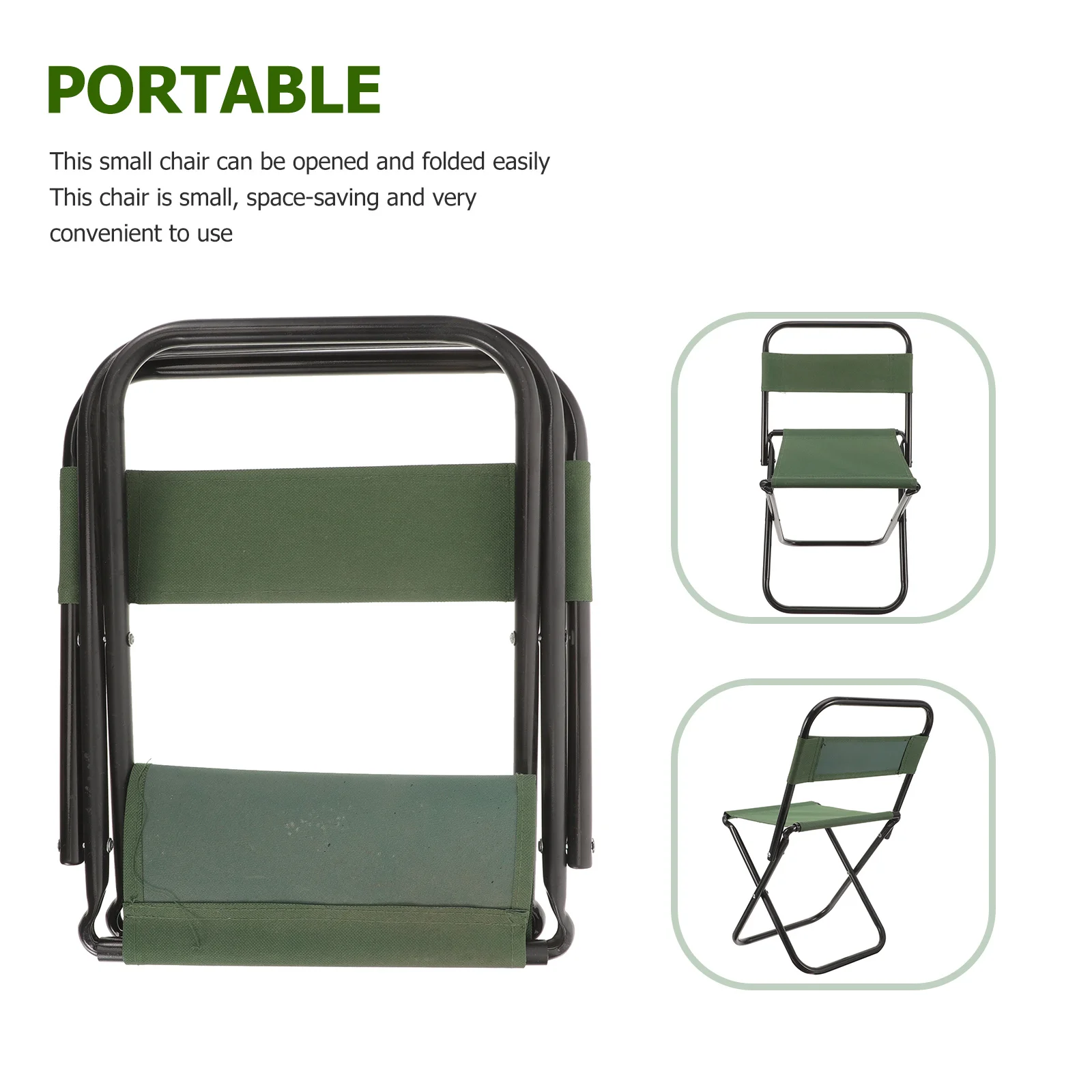 Outdoor Foldable Chair Small Portable Lightweight Camping Fishing Stool Compact Folding Chair for Garden Picnic