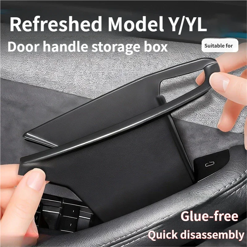 

Door Handle Storage Box For Tesla Refreshed Model Y Model YL 2025 2026 Interior Accessories Inner Handle Organizer Phone Holde