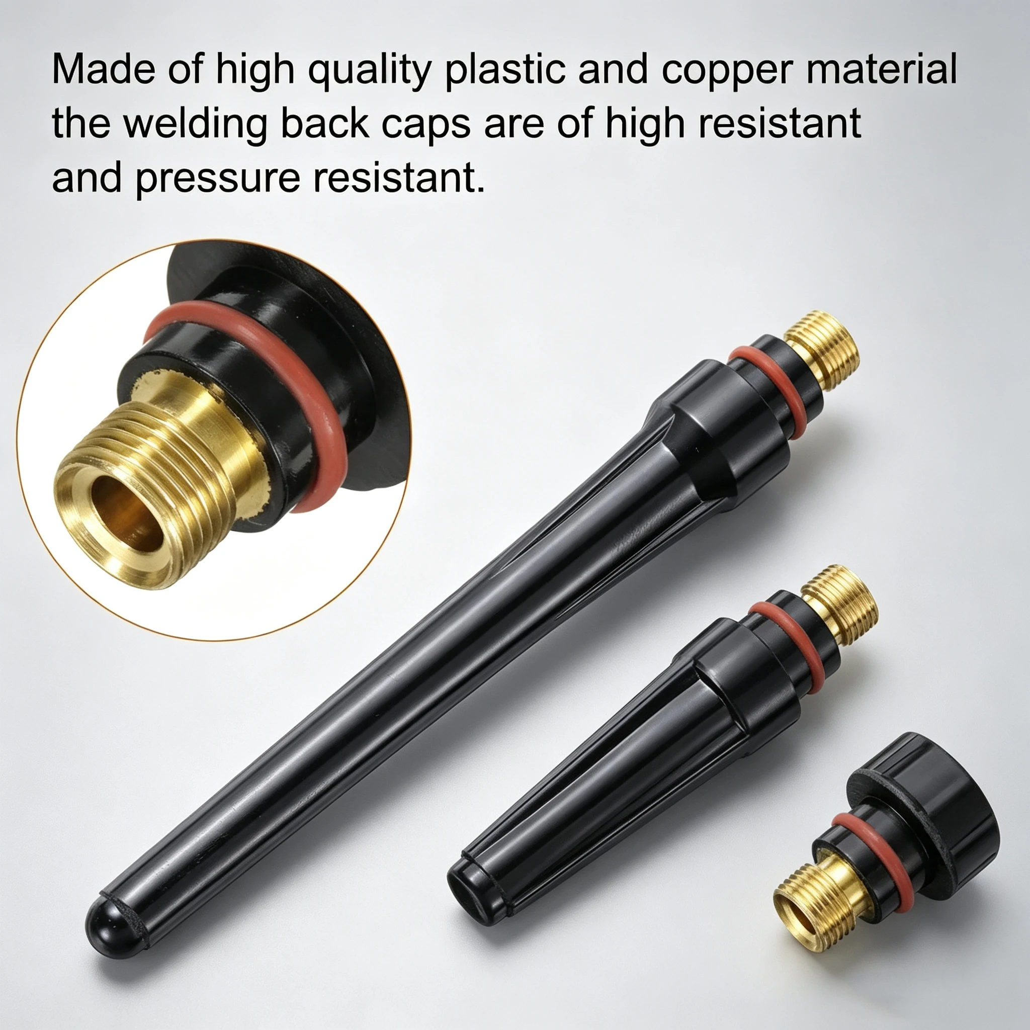 3Pcs TIG Welding Torch Back Cap 57Y02 57Y03 57Y04 Replacement Parts Fit WP-17 WP-18 WP-26 TIG Torch Accessories