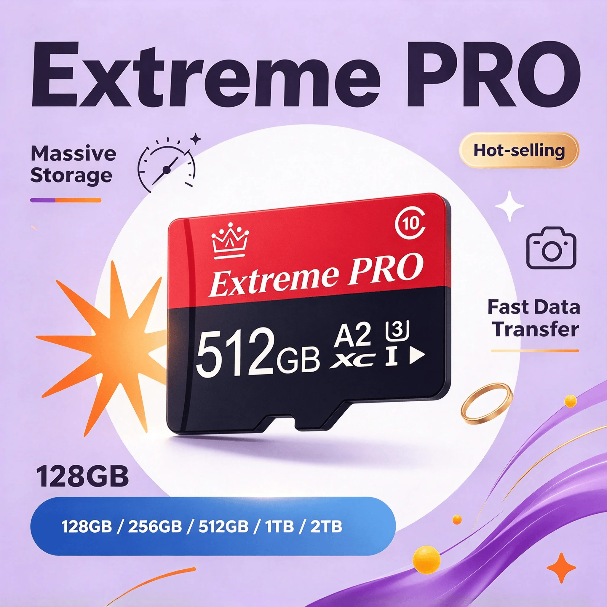 Full HD Recording High Endurance Original V30 U3 Micro TF SD Card 128GB 256GB for Dash Cam Home Security Surveillance Pro Max