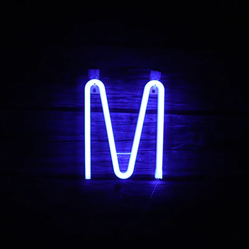 Romantic Letter LED Light, Decorative Neon Sign, Advertising Logo Party, Wedding Home Decor, A-Z 0-9 Blue Letter Night Lights