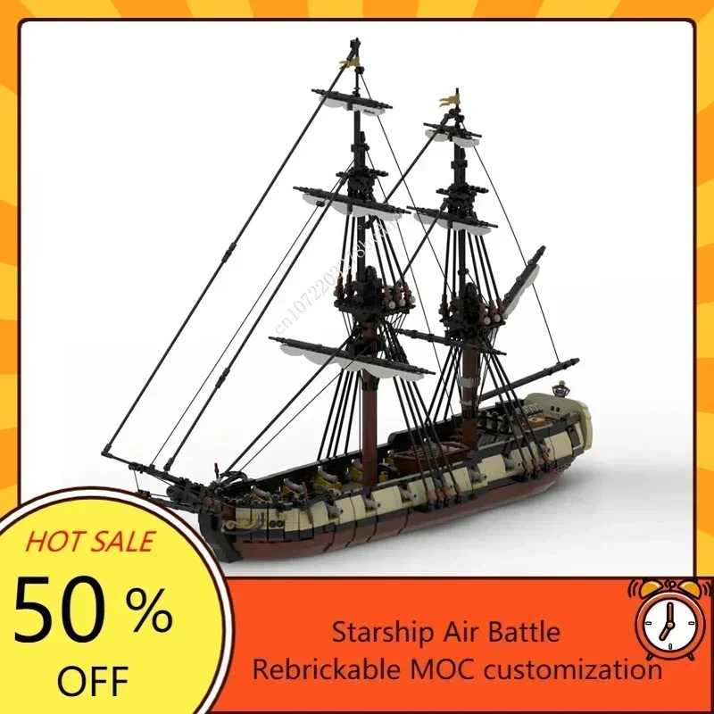 2636PCS MOC Britse Shell ketch boot HMS Meteor Royal marine oorlogsschip Custom Model Technische Puzzel Educatio Montage Speelgoed Kids Gift