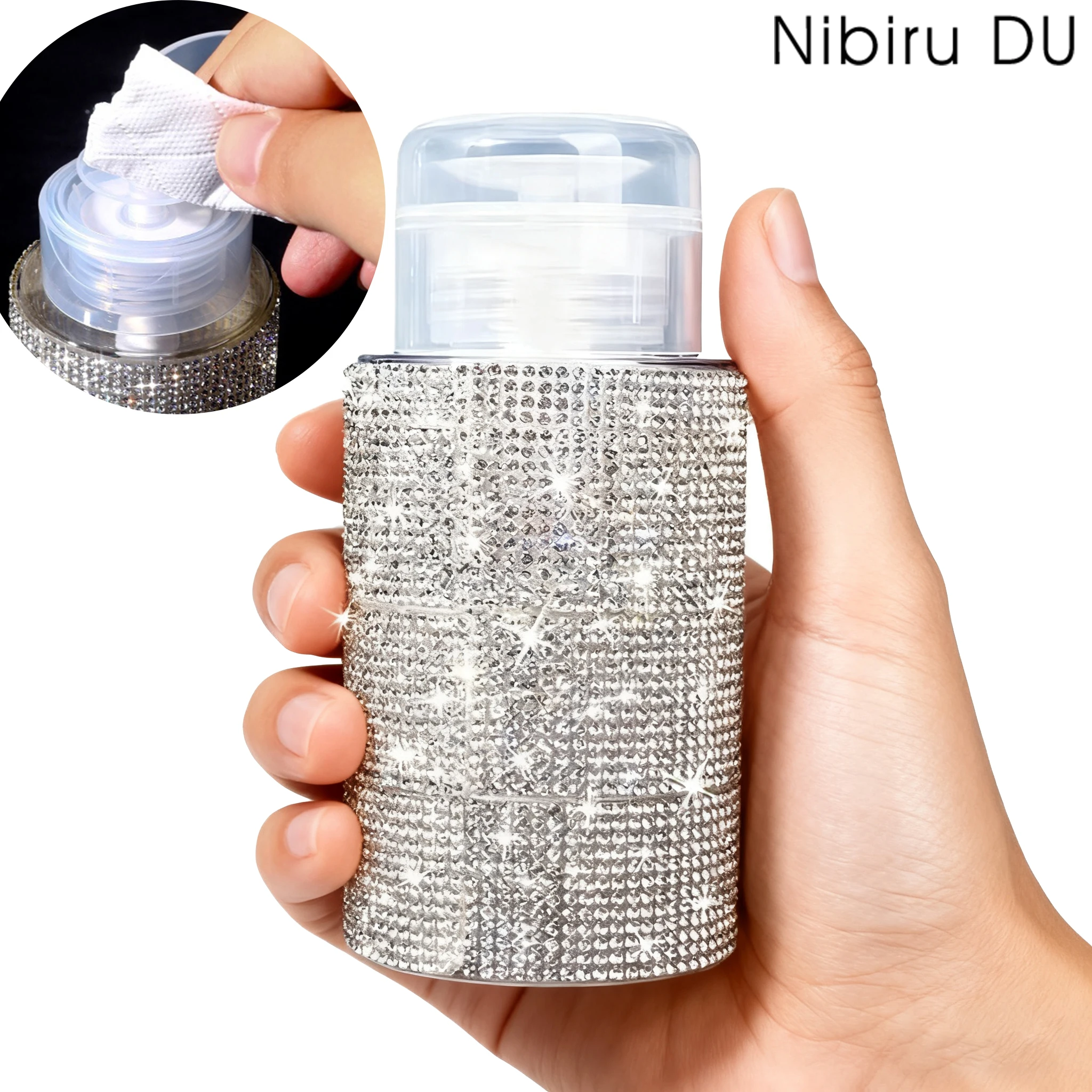 200ml Refillable Empty Press Liquid Pump Bottle Nail Polish Remover Cleaner Dispenser Container Makeup Manicure Tools Accessory