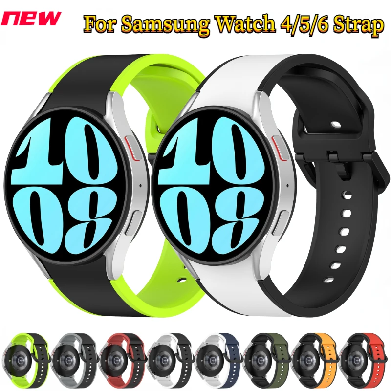 

No Gap Silicone Strap for Samsung Galaxy Watch 6 4 Classic 47mm 43mm Bracelet Wriatband Watch 7/6/5/4 40mm 44mm 5 Pro 45mm Belt