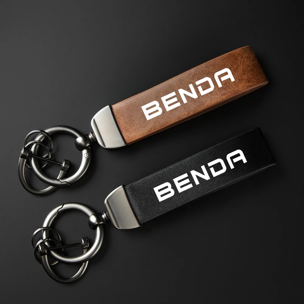 High-Grade Leather Motorcycle Keychain Holder Keyring For Benda Chinchilla 300 450 Rock300 LFS700 LFC700 Rock 300 LFS LFC 700