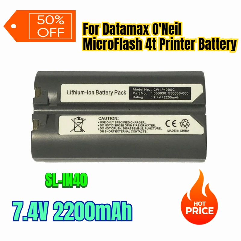 

7.4V 2200mAh 550039-000 for Datamax O'Neil MicroFlash 4t Printer Battery