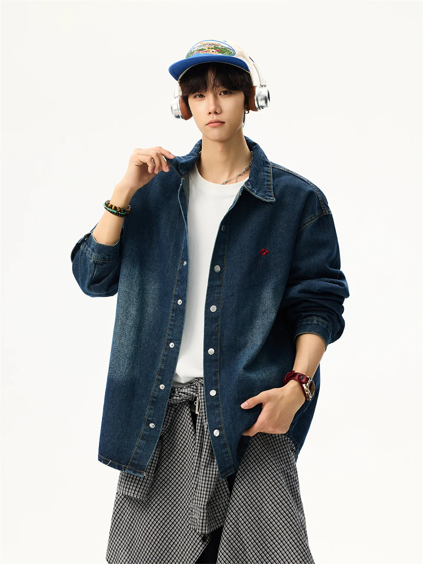 

Винтажная американская джинсовая куртка Waed для мужчин: новая осенняя коллекция, стильная и элегантная, высококачественная, универсальная верхняя одежда