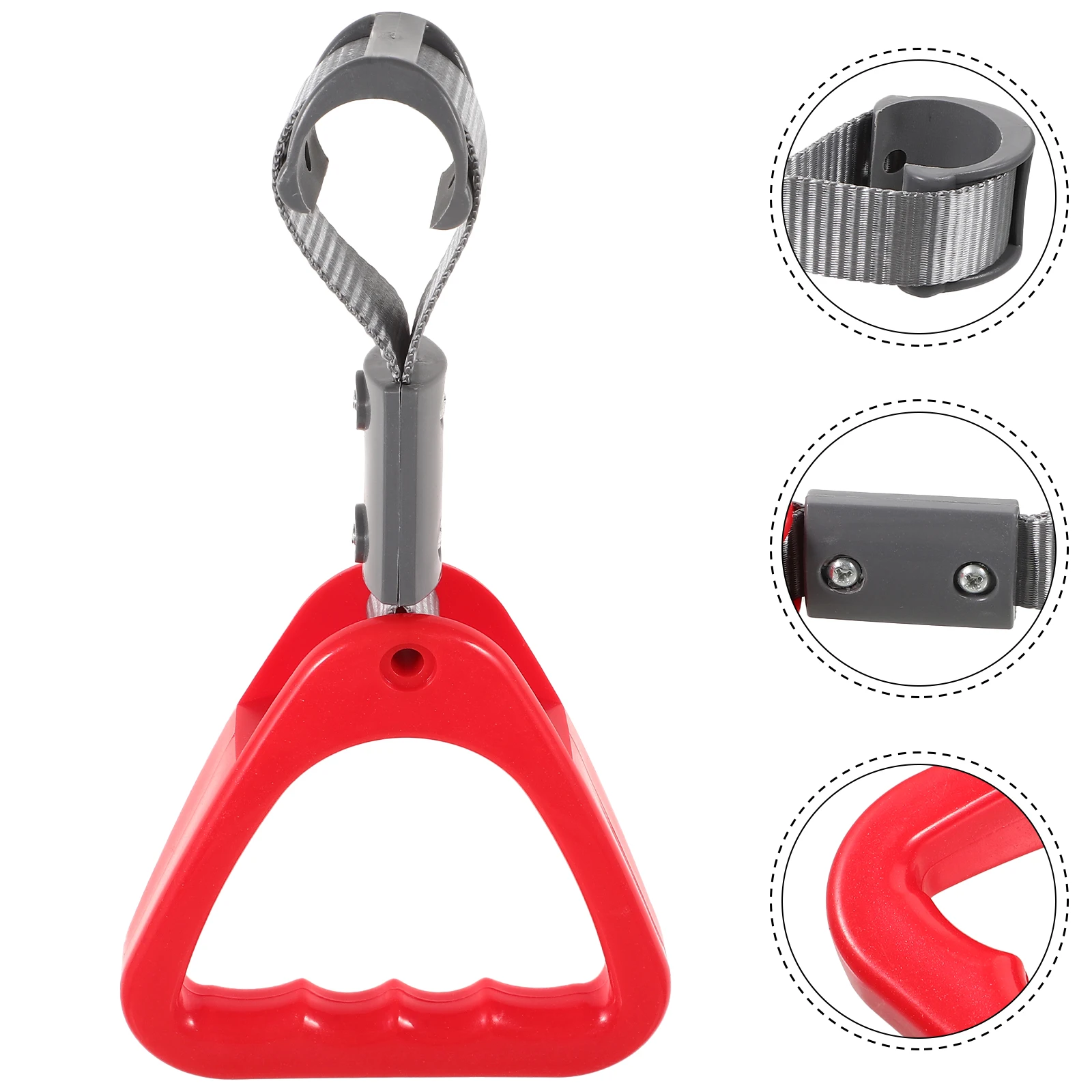 

Bus Subway Handrail Ring Triangle Handles Red Color Durable Safe Stable Materials Long Term Use Multi Functional Suitable Buses