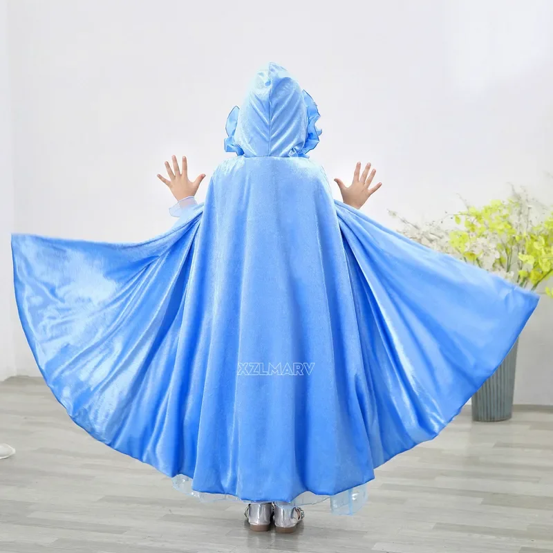 Costume de princesse Everak pour filles, manteau à capuche, cape Elsa Anna Aurora Raiponce, vêtements de fête de paupières, accessoires de fête pour enfants