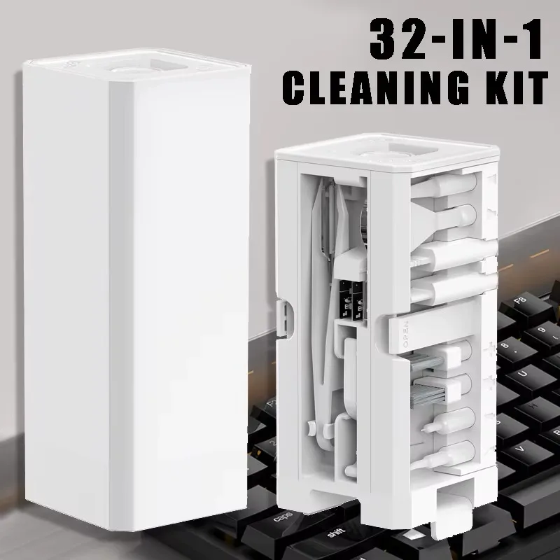 

32-in-1 Keyboard Cleaning Kit, Multifunctional Computer Maintenance Brush Set, White