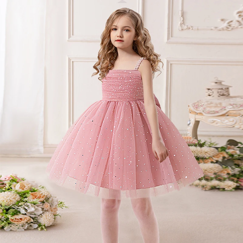 

Вечерние платья для девочек на подтяжках, детская одежда, платье принцессы, детское платье с цветочным принтом на день рождения, маленькое свадебное платье подружки невесты для девочек