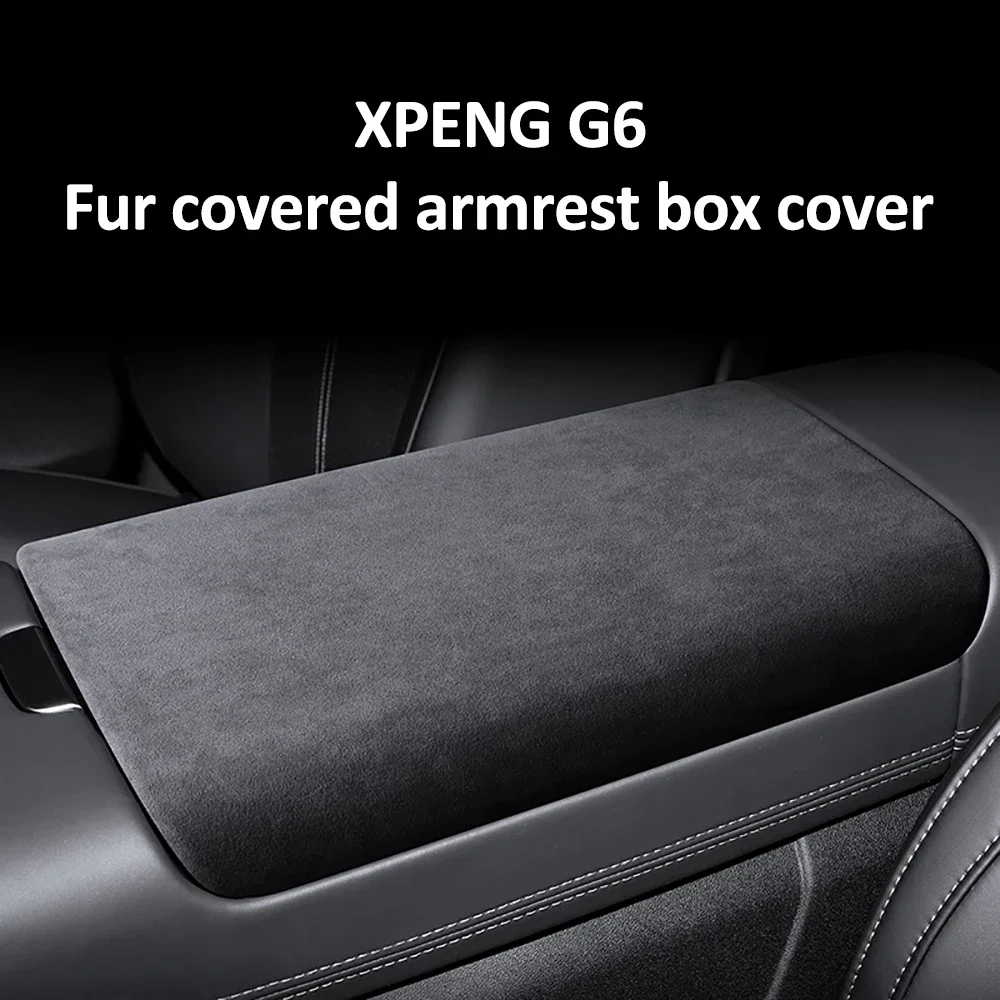 

For Xpeng G6 Armrest Box Cover Suede Carbon Fiber Grain Wood Grain Interior Armrest Box Cover Decorative Cover Accessories