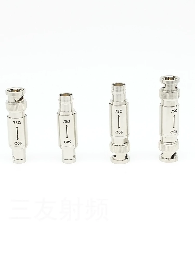 

Impedance Converter: BNC Head to BNC Head, 50 Ohms to 75 Ohms, 75 Ohms to 50 Ohms