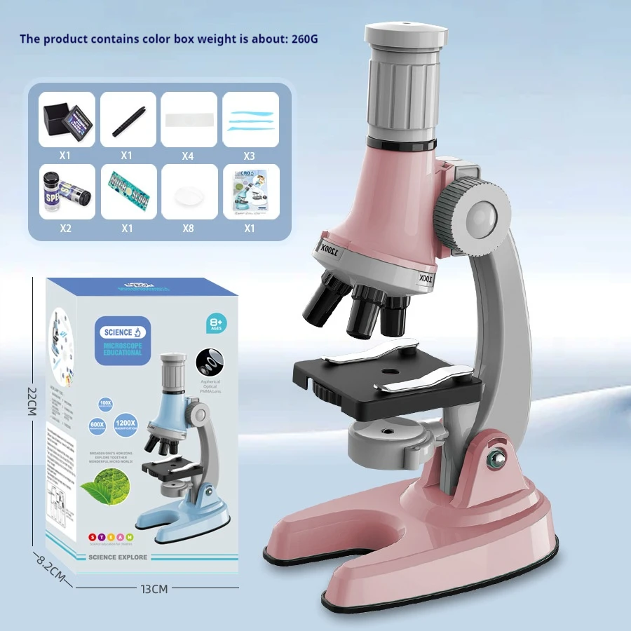 Microscope Toy Microscope Toy Set Kids Optical Microscope 1200X Observe The Microscopic World Science Children Educational Toys