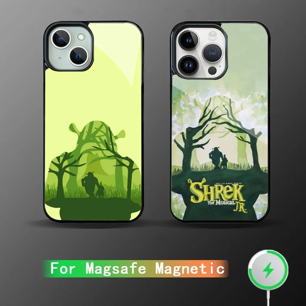 S-Shrek Movie Phone Case For IPhone 15 14 13 Pro Max 11 12 Mini Alex Mirror For Magsafe Wireless Charging Cover