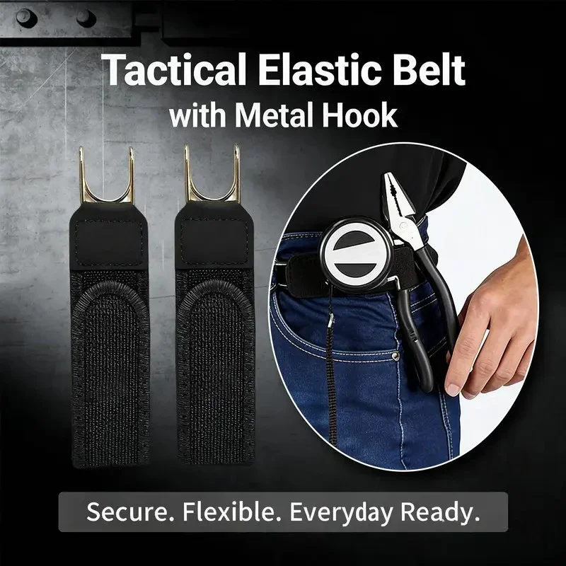 Unisex Elastic Waist Belt Portable Metal Hook Buckle-Free Adjustable Stretch Belt for Daily Outdoor Jeans Wear for Men And Women