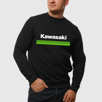 Sonbahar Kış 2024 Yeni Kawasaki motosiklet Erkekler Yuvarlak boyun kazak kazak Moda sokak Kazak Spor Kadın kazak