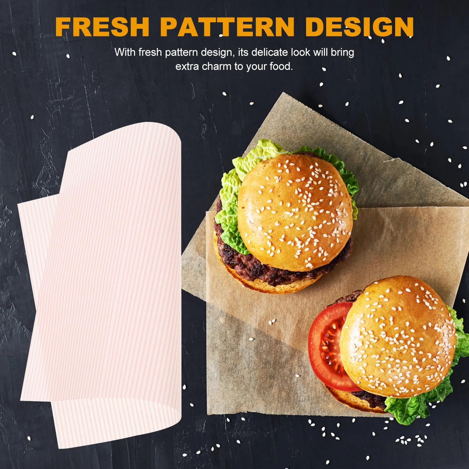 

50 Sheets Cookie Wrapping Paper Baking Food Wraps Waterproof Oil Proof Sandwich Packing Paper for Picnic Lunch Box Leftovers