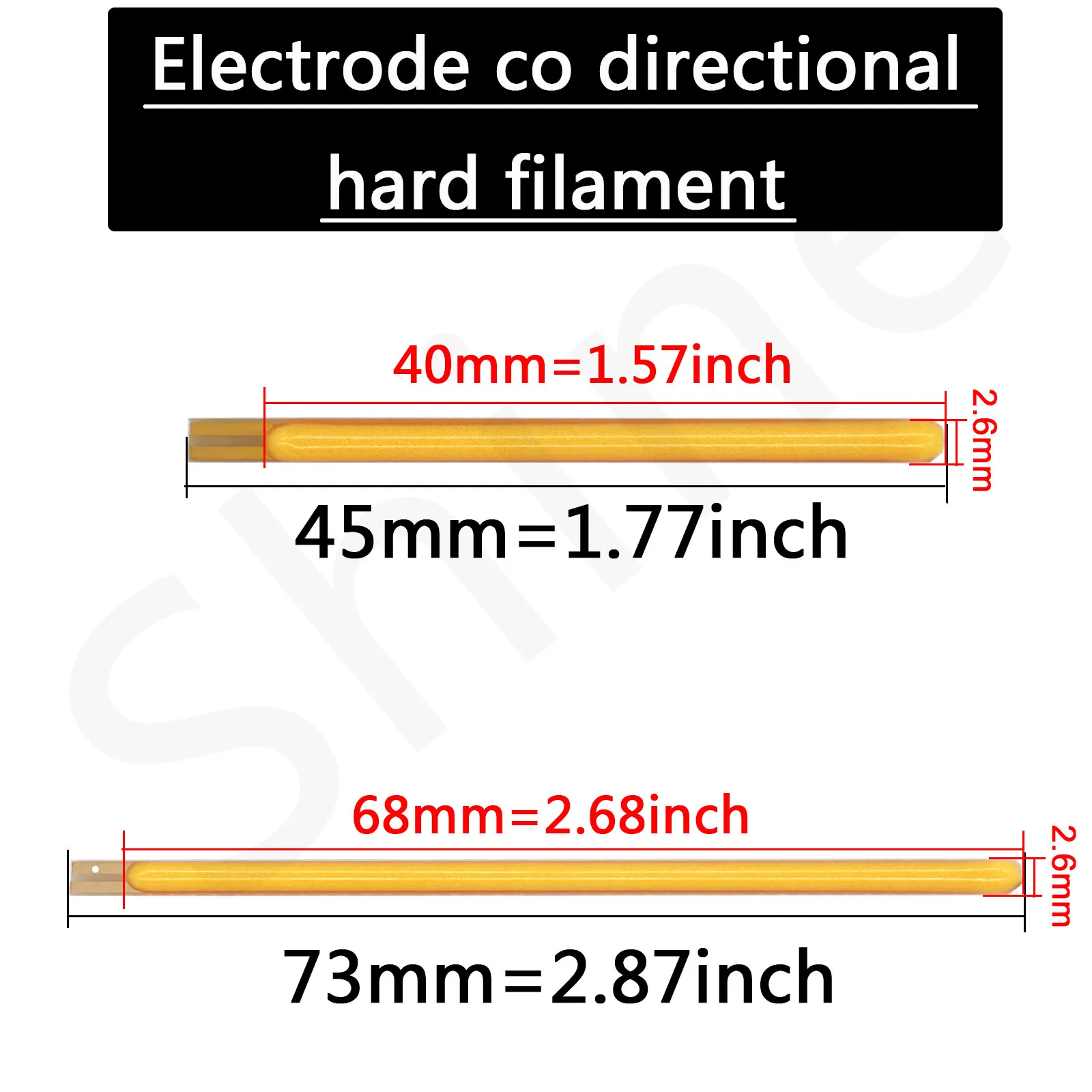 Żarnik LED DC 3V 45mm 73mm LED COB Edison Retro Żarówka Części lamp Ciepła biała dioda + - elektrody w tym samym kierunku DIY