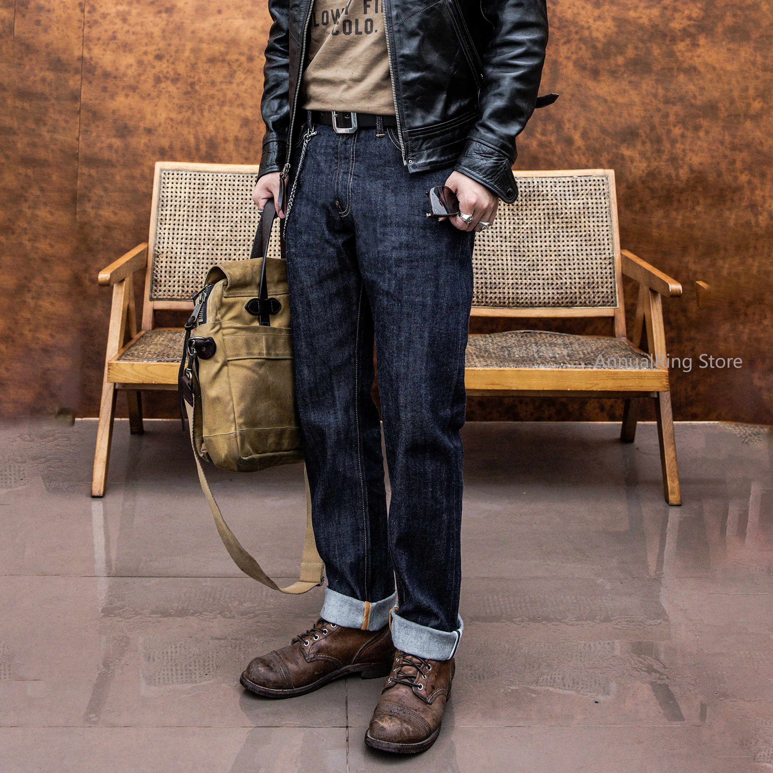 Красные джинсы Tornado American Selvedge, мужские летние джинсы SD107, узкие прямые брюки из необработанного денима, 11 унций