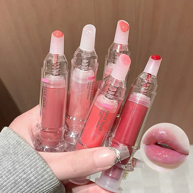 Gege Bear Ice Beet Lip Gloss Essence Honey, błyszczyk w sztyfcie, balsam wygładzający, bogata atmosfera, eksplozja, brokat, transparentny, wodny i lodowy, idealne usta, koreańskie produkty podstawowe dla kobiet.