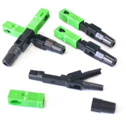 100PCS SC APC Fiber Optic Fast Connector FTTH Single Mode Fiber Optic SC Quick Connector Adapter Embedded Field Assembly